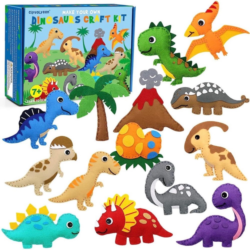 Dinosaur Sewing Craft Kit DIY Kids Craft and Sew Set for Girls and Boys Educati